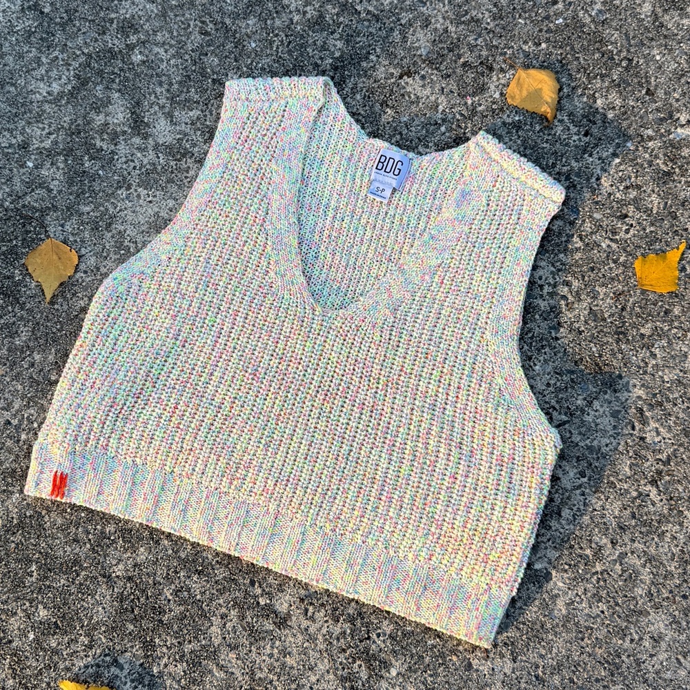 BDG Colorful Knit Sweater Vest size S